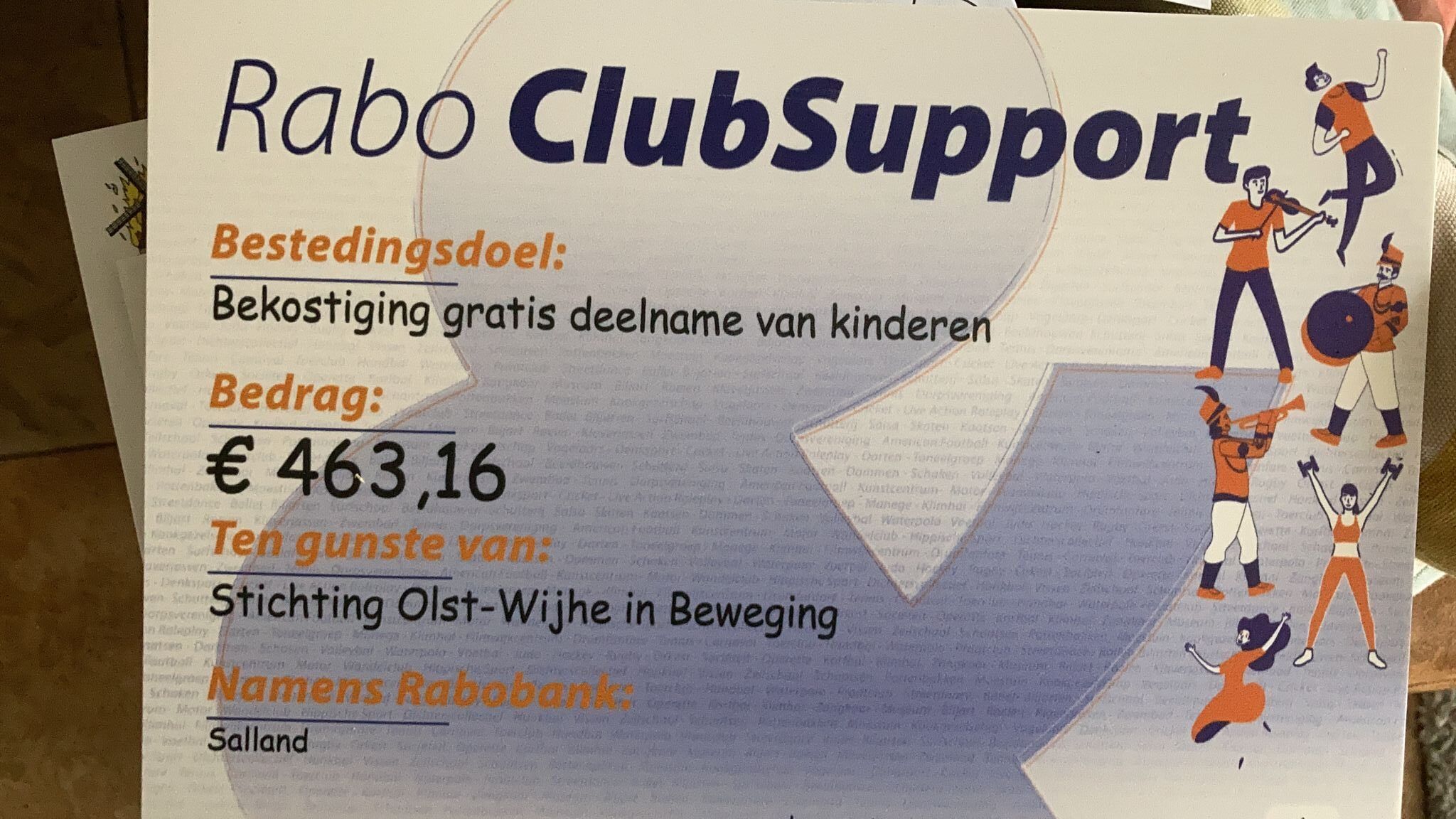 Uitslag Rabo clubsupport 2021 appelloop olst